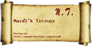 Mazák Tirzusz névjegykártya